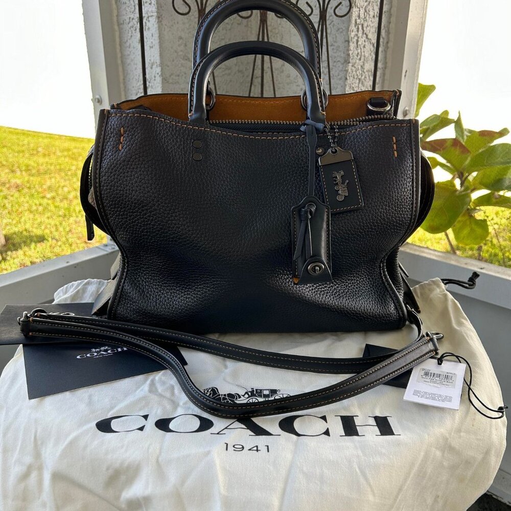 Coach Rogue 30/31 Black Pebbled Leather 2nd Gen